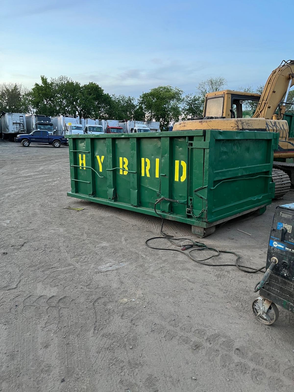 HTX green dumpster at our Philadelphia yard